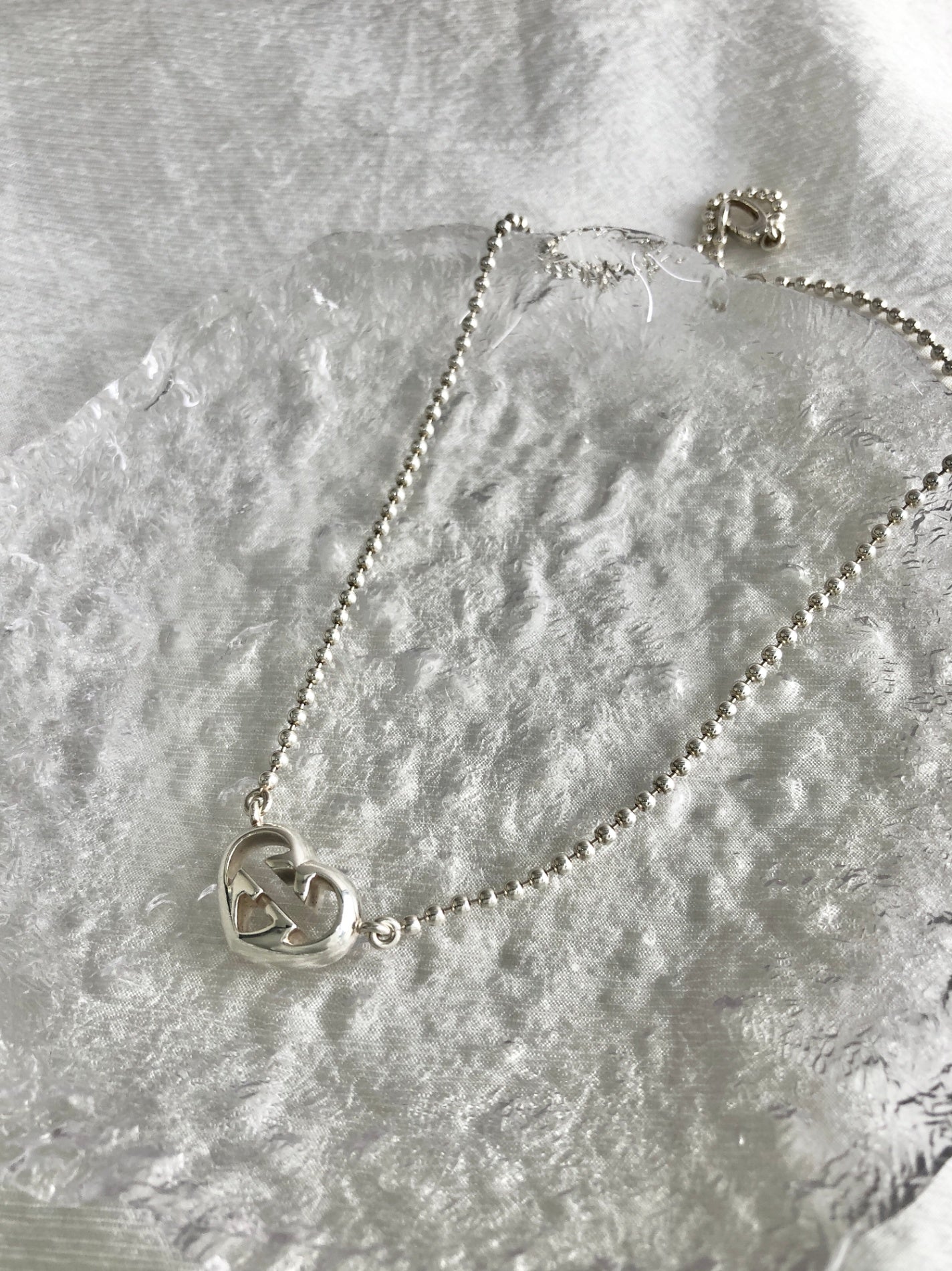 GUCCI Interlocking SILVER925 Necklace Silver Vintage 86xzbs