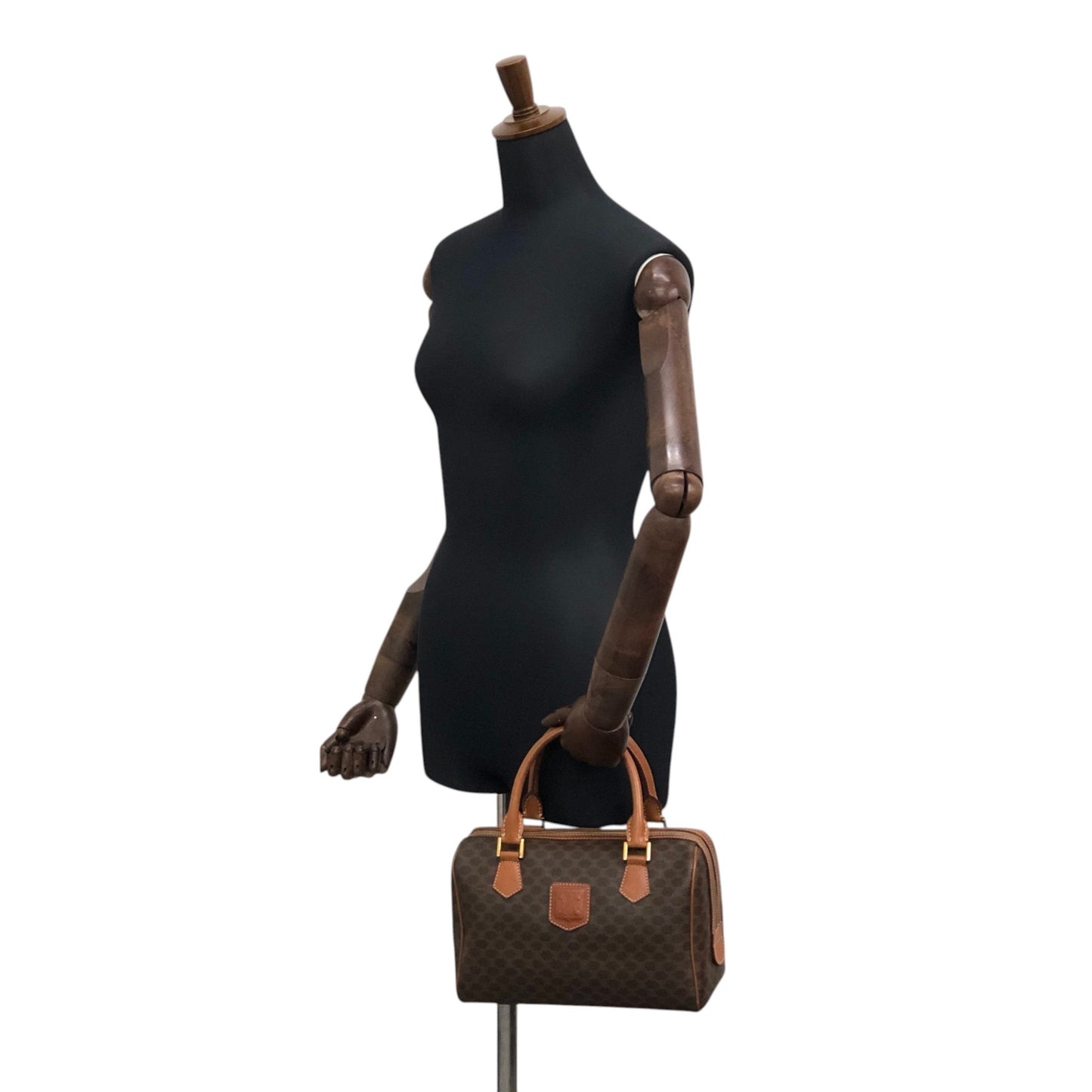 CELINE Macadam Triomphe Handbag Brown Vintage kavesa