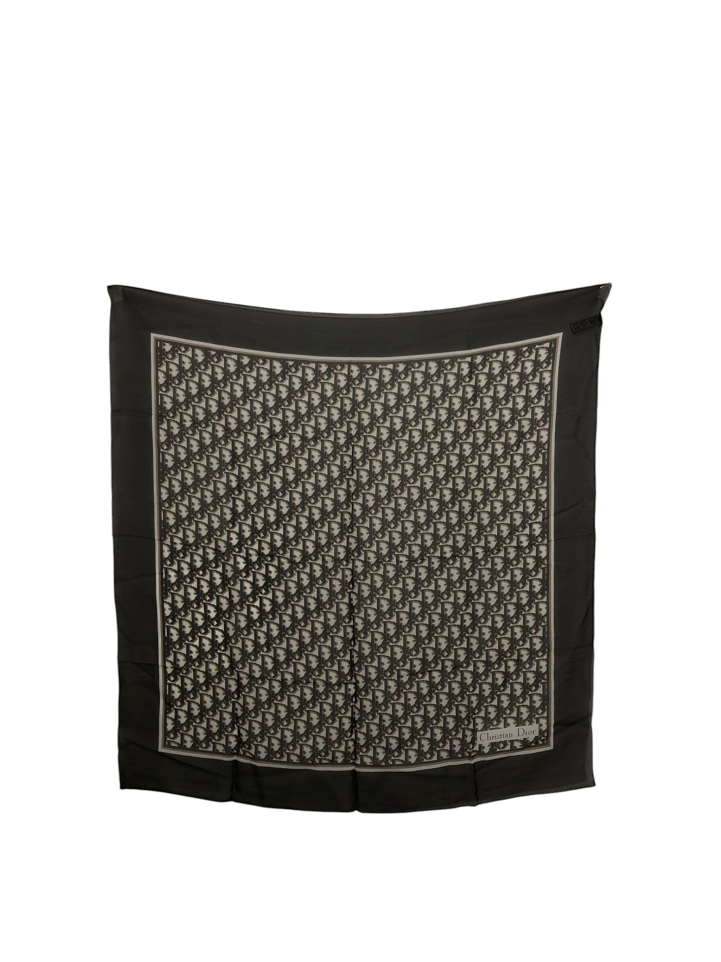 Christian Dior Trotter SILK Scarf Brown Vintage xdf2sp