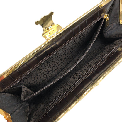CELINE Triomphe Chain Shoulder bag Brown Vintage tedt2b