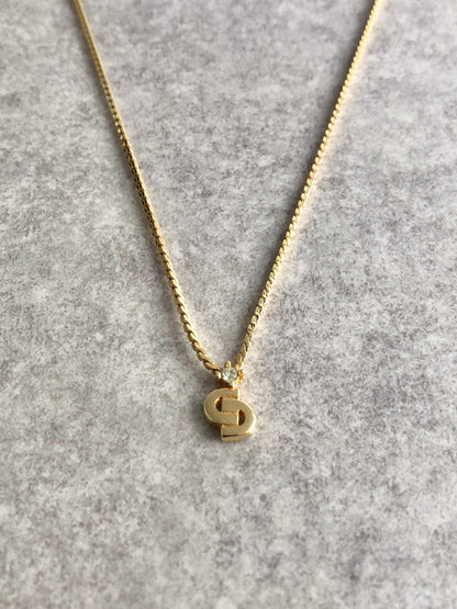 Christian Dior CD Logo Rhinestone Necklace Gold Vintage ku6w87