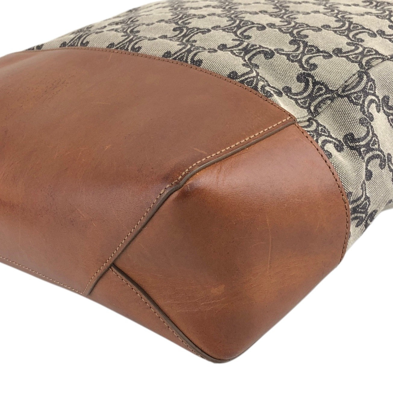 CELINE Triomphe Totebag Brown Vintage 38764j