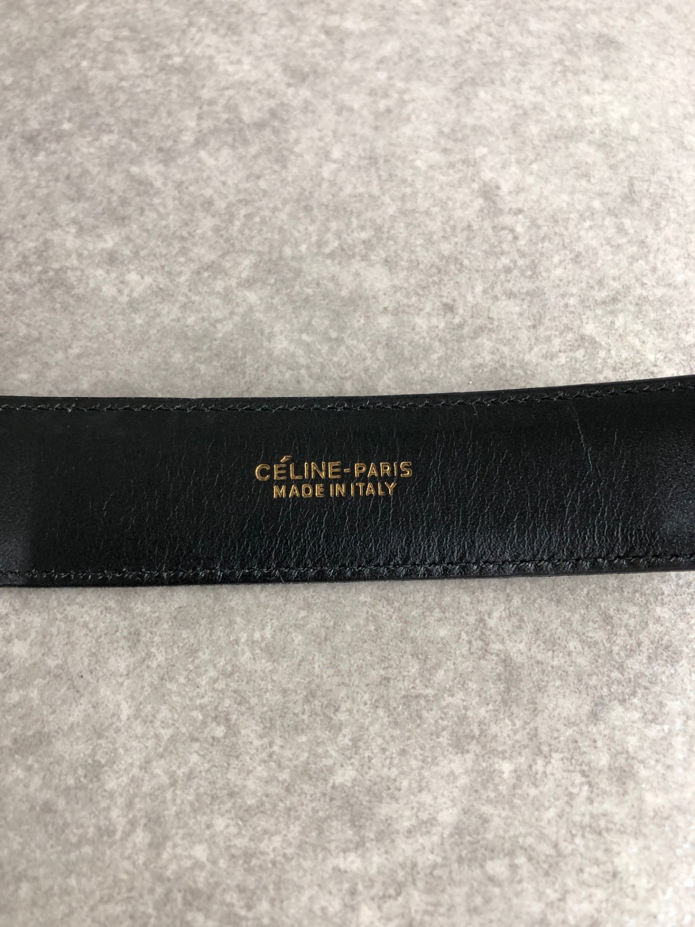 CELINE Horse Carriage Belt Black Vintage ufvcnn