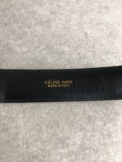 CELINE Horse Carriage Belt Black Vintage ufvcnn