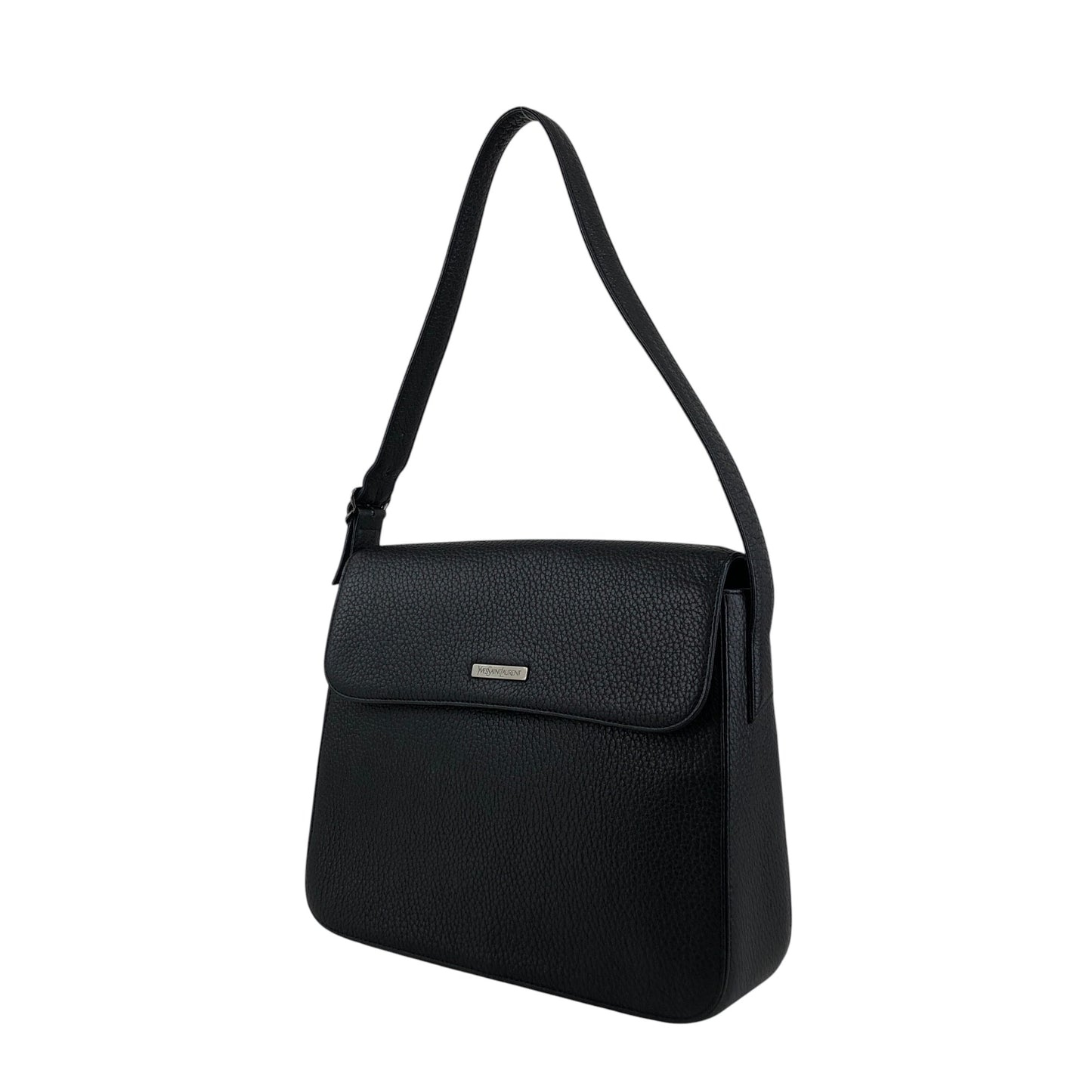 Yves Saint Laurent Logo Shoulder bag Black Vintage rpj32s