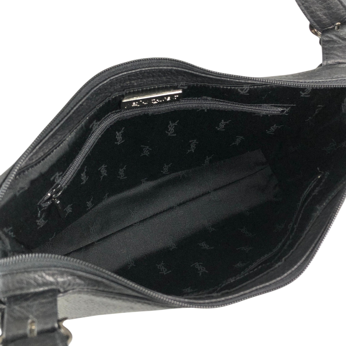 Yves Saint Laurent Logo Shoulder bag Black Vintage 2mp2vx