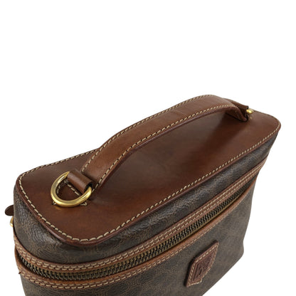 CELINE Macadam Blason Two-way Handbag Shoulder bag Vanity bag Brown Vintage n4pz8g