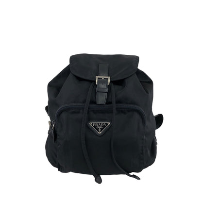 PRADA Triangle Logo Backpack Black Vintage mt3zax