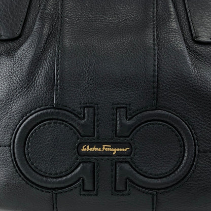 Salvatore Ferragamo Logo Embossed Two-way Handbag Shoulder bag Black Vintage 6dd4sj