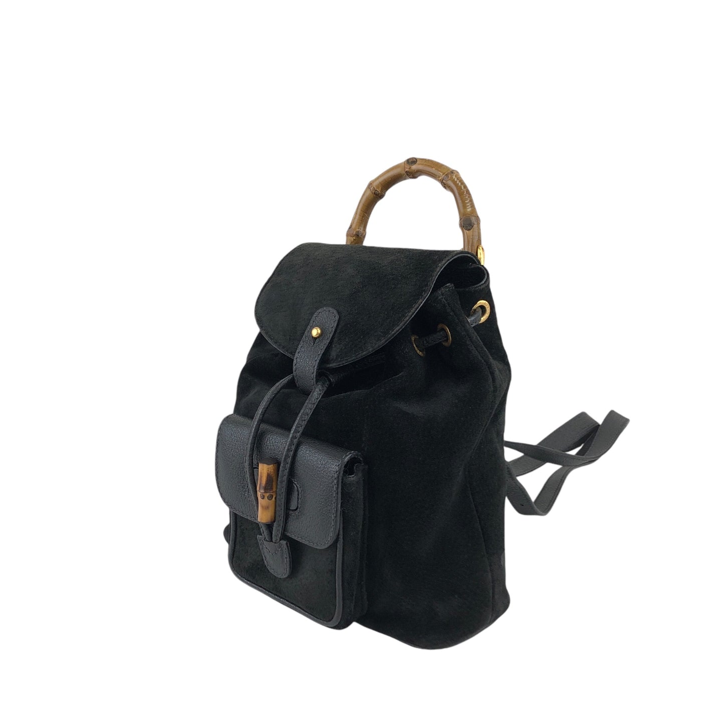 GUCCI Bamboo Backpack Black Vintage r3ax8x