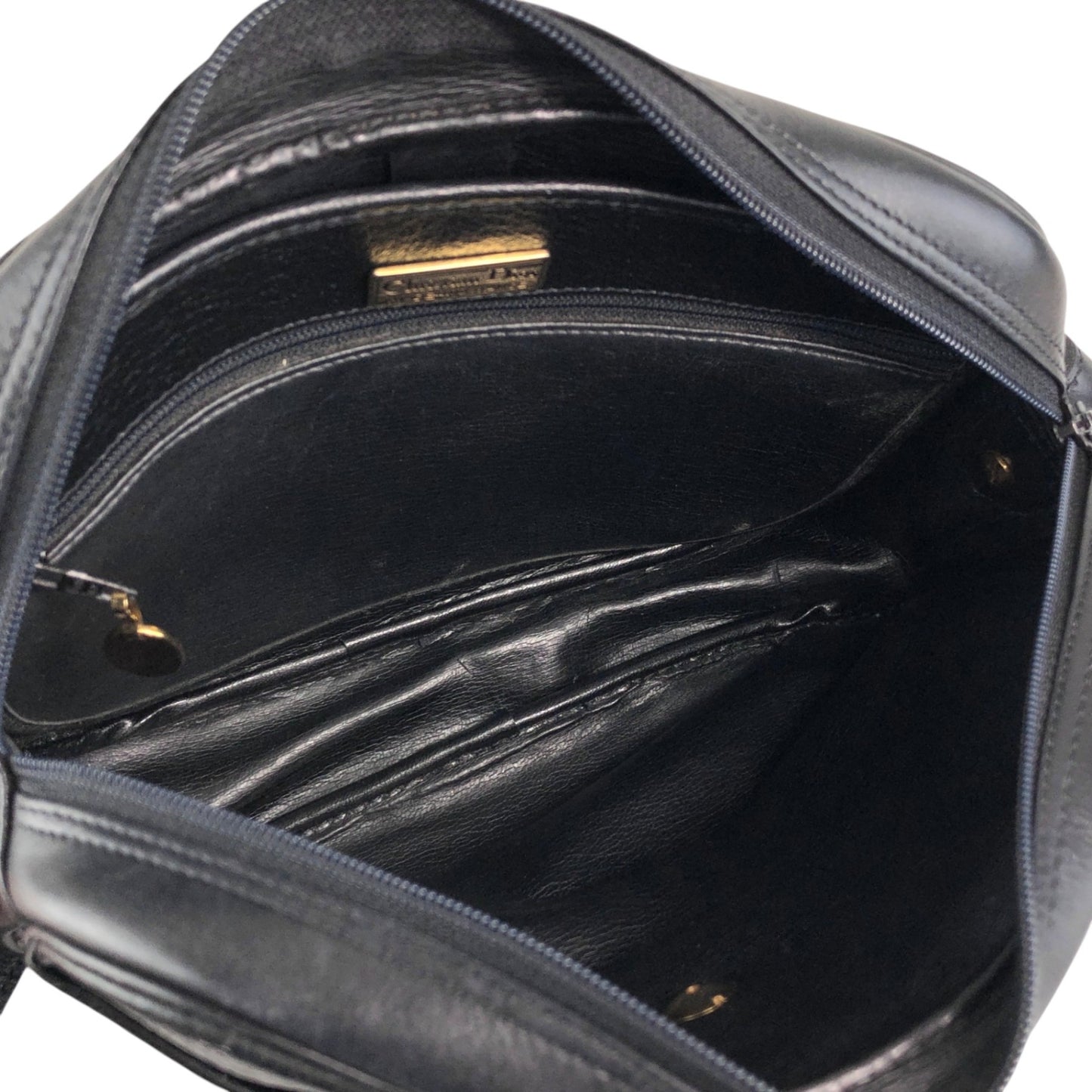 Christian Dior CD Logo Shoulder bag Black Vintage utsbka