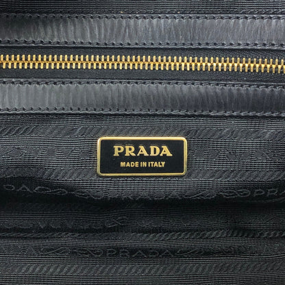 PRADA Logo Embossed Handbag Boston bag Black Vintage nfyku6