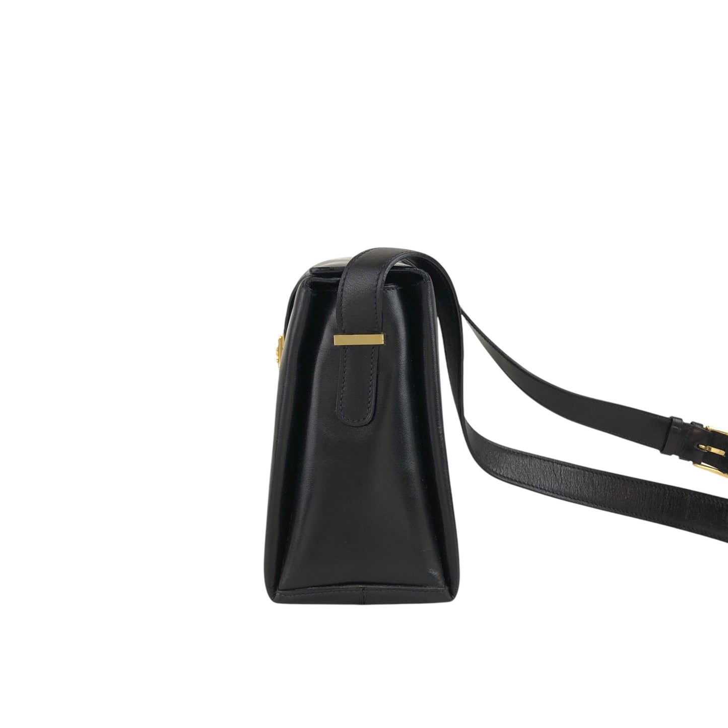 CELINE Blason Shoulder bag Black Vintage jvmcjz