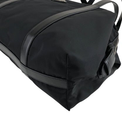 PRADA Tessuto Triangle Logo Handbag Black Vintage vgh2dk