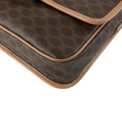 CELINE Macadam Circle Logo Shoulder bag Brown Vintage 4ks7pb