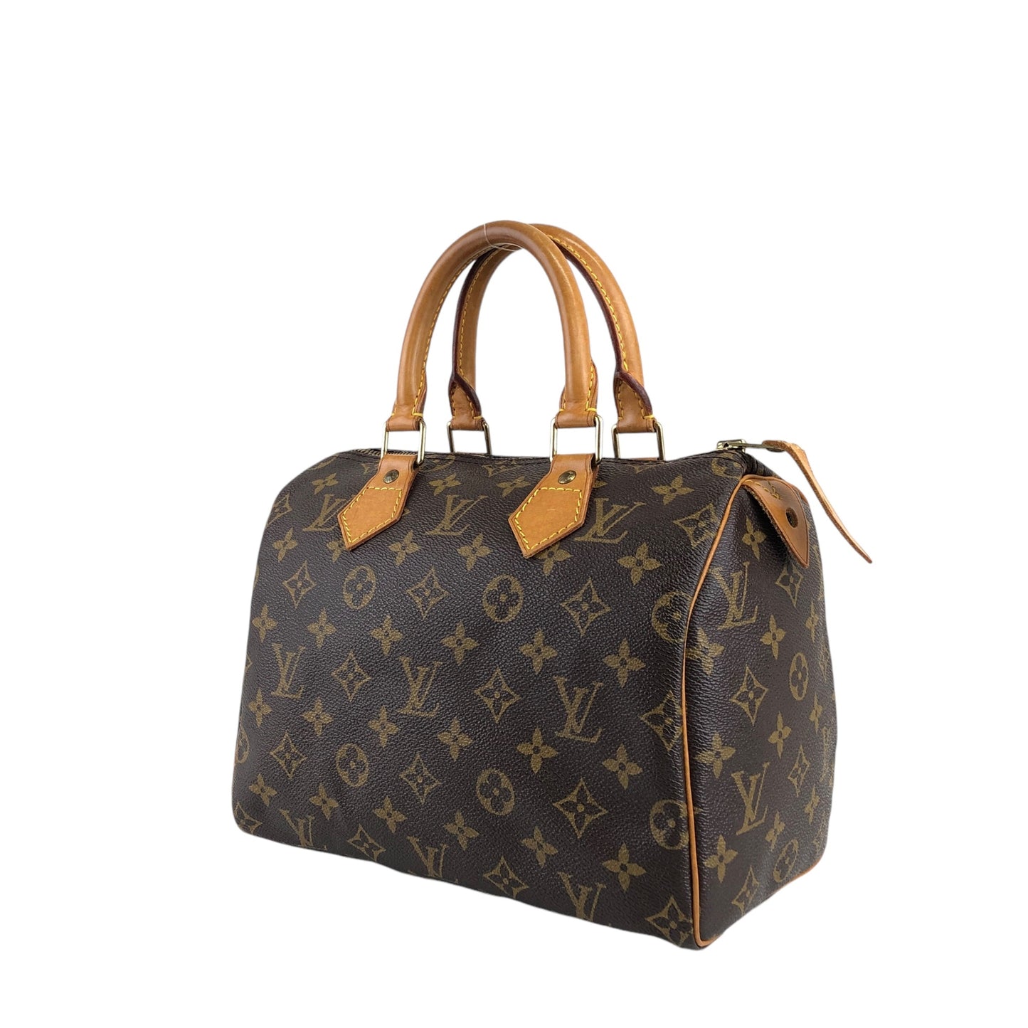 LOUIS VUITTON Monogram Handbag Boston bag Brown M41528 Vintage ausxgj