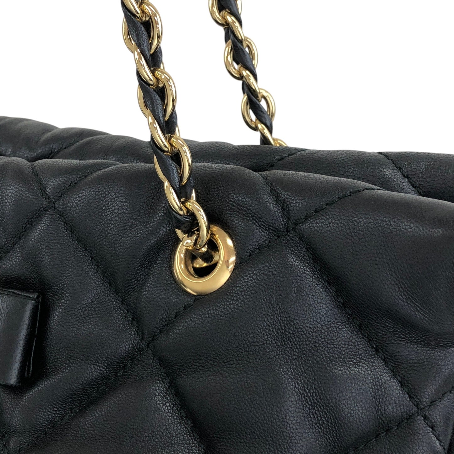 Salvatore Ferragamo Vala Ribbon Chain Shoulder bag Black Vintage ujjjt4