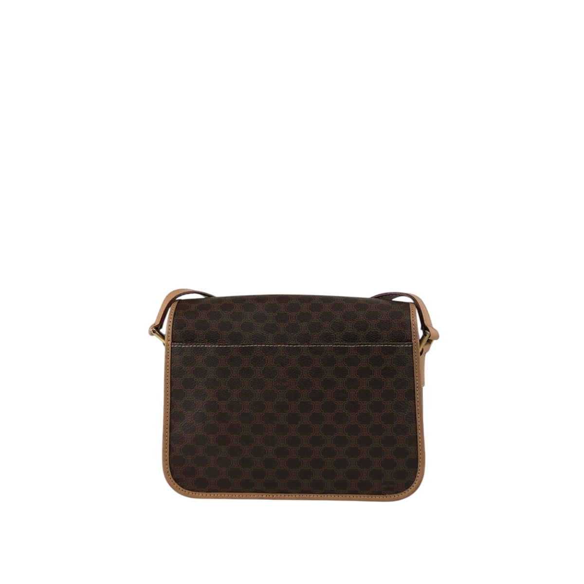 CELINE Macadam Circle Logo Shoulder bag Brown Vintage 4ks7pb