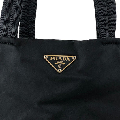 PRADA Tessuto Triangle Logo Totebag Black Vintage 4ica5v