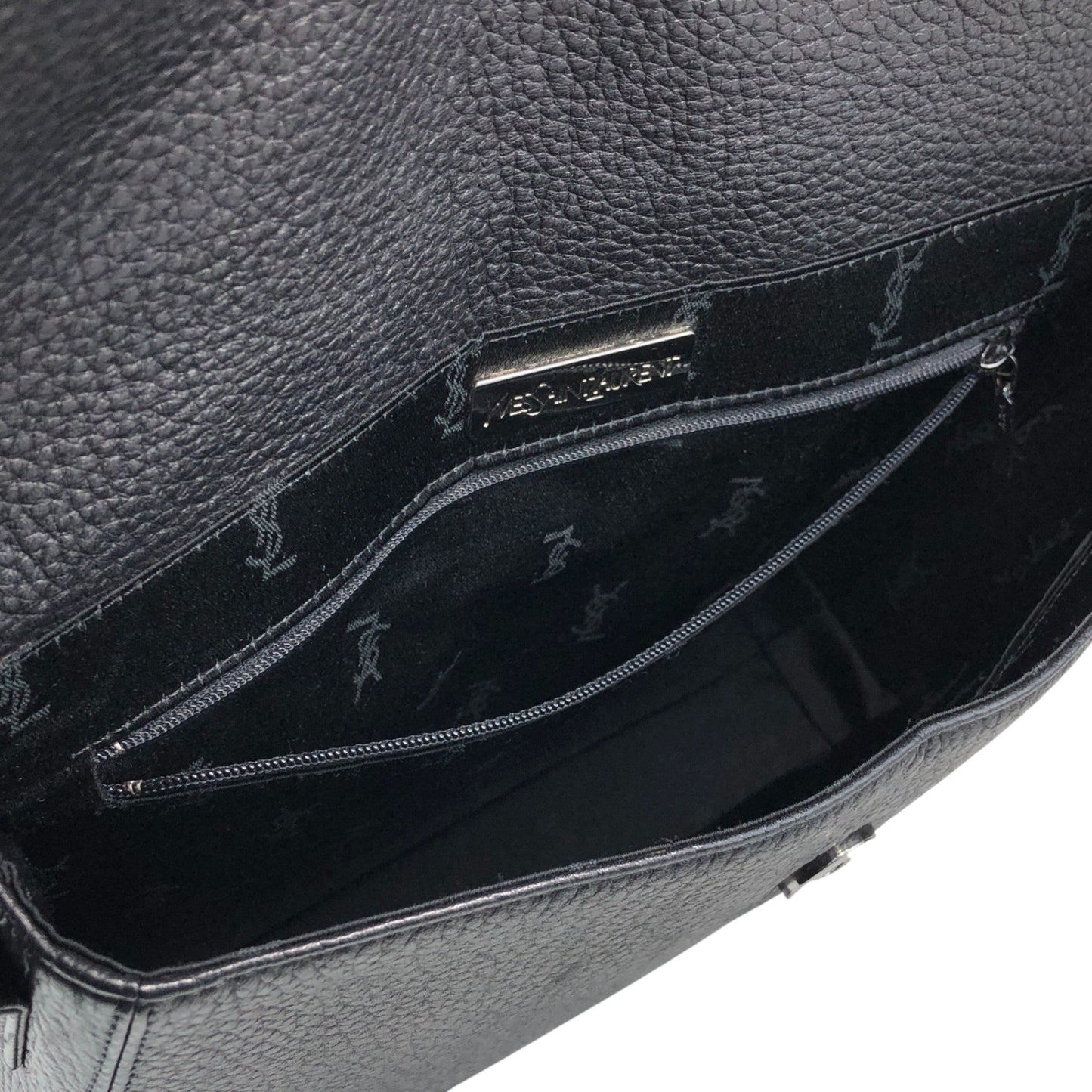 Yves Saint Laurent Logo Shoulder bag Black Vintage rpj32s