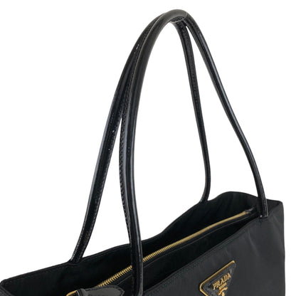 PRADA Triangle Logo Shoulder bag Totebag Black Vintage kv3efh