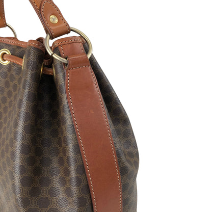 CELINE Macadam Two-way Drawstring Handbag Shoulder bag Brown Vintage ifb2i4