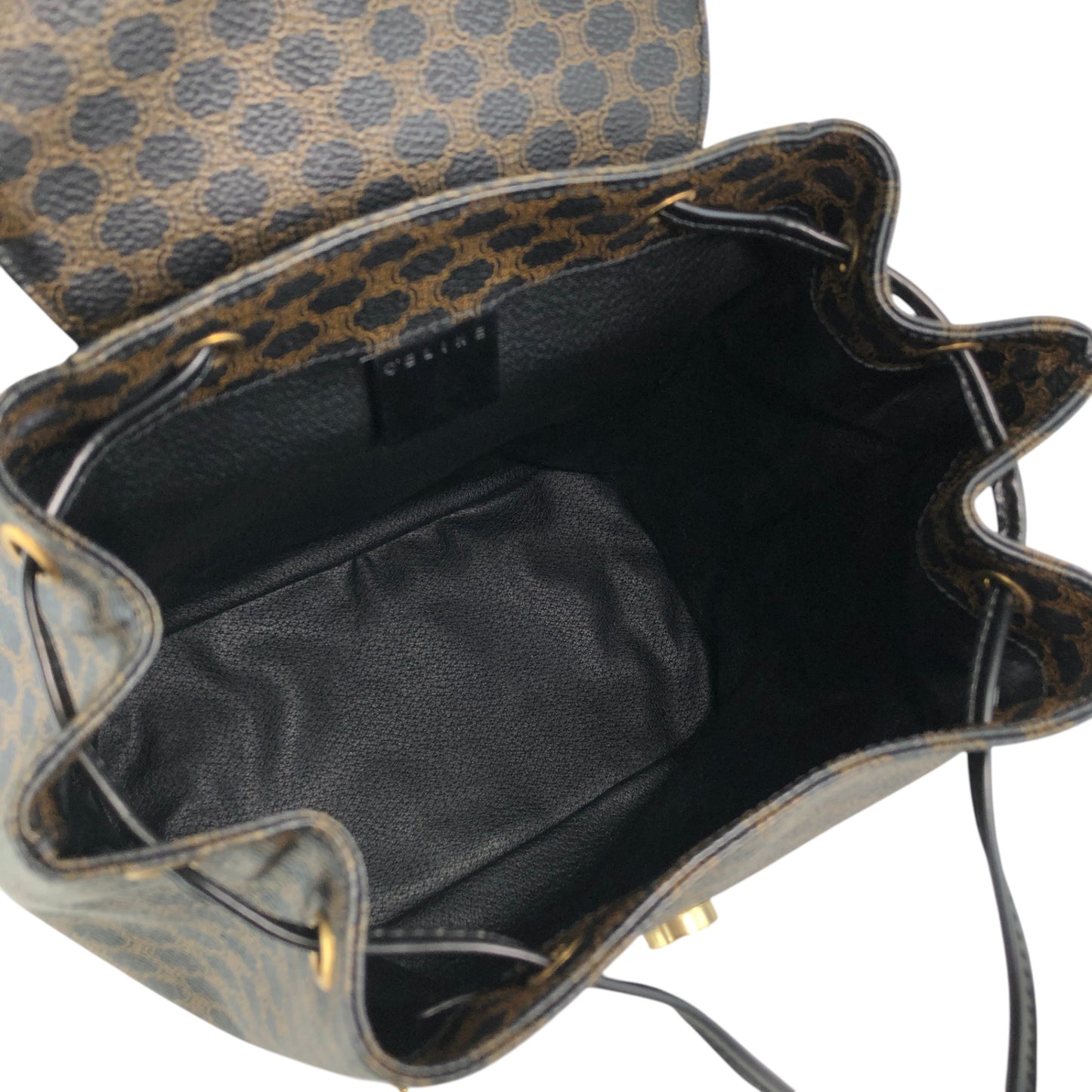 CELINE Macadam Logo Backpack Black Vintage ed4nn3
