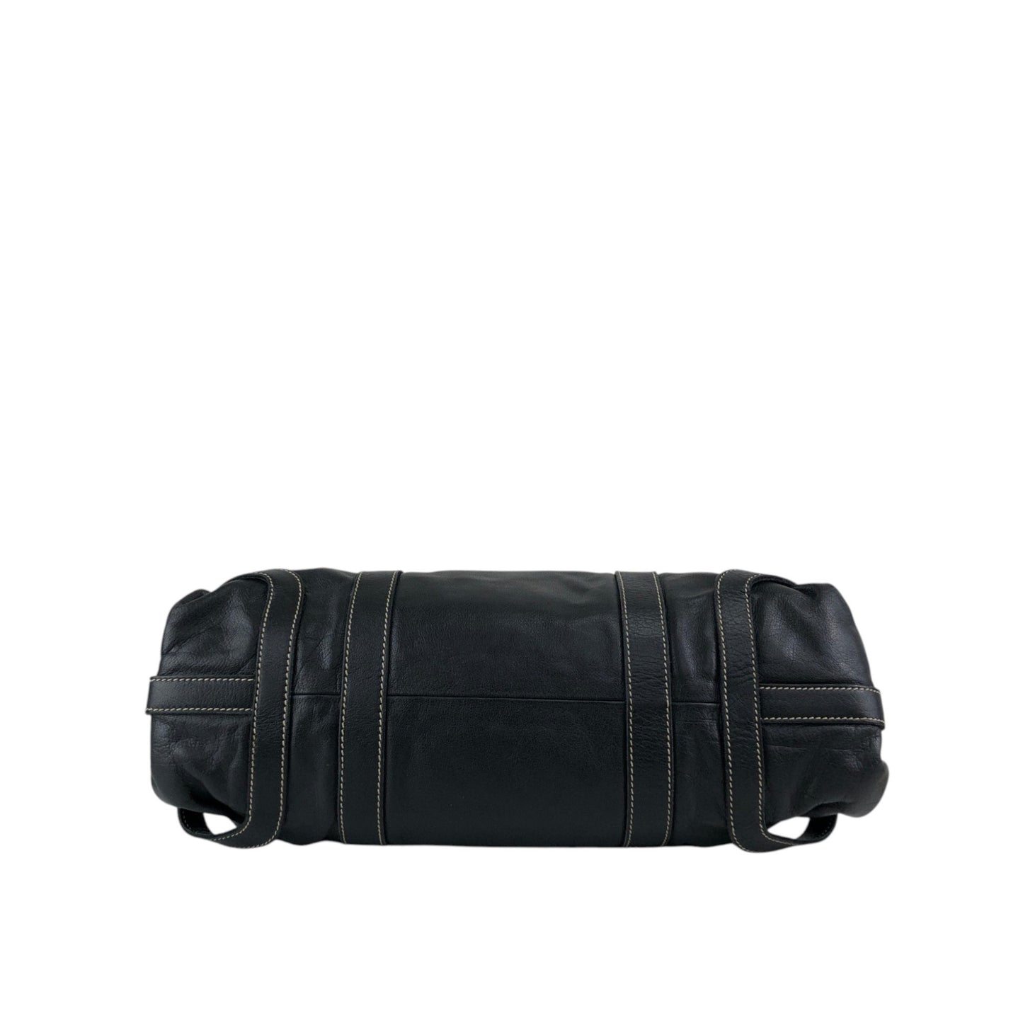 PRADA Logo Embossed Belt Handbag Black Vintage m8shz4