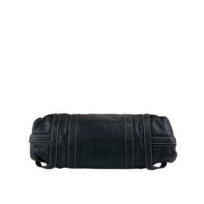 PRADA Logo Embossed Belt Handbag Black Vintage m8shz4