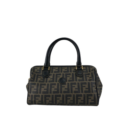 FENDI Zucca Logo Small Boston bag Handbag Black Vintage cf6xpb