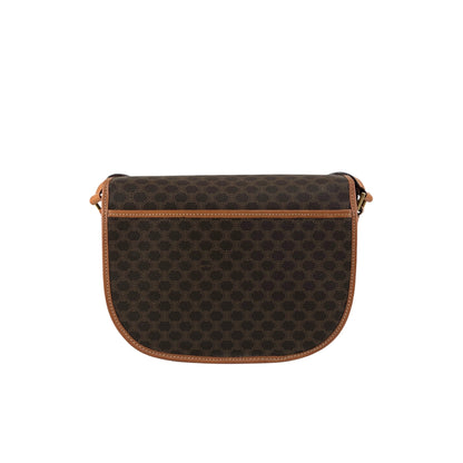CELINE Macadam Blason Flap Shoulder bag Brown Vintage 2etvvm