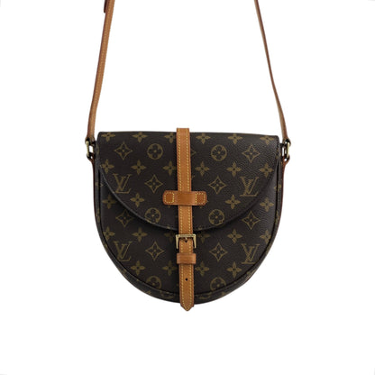 LOUIS VUITTON Monogram Front Buckle  Shoulder bag Brown Vintage u4si84