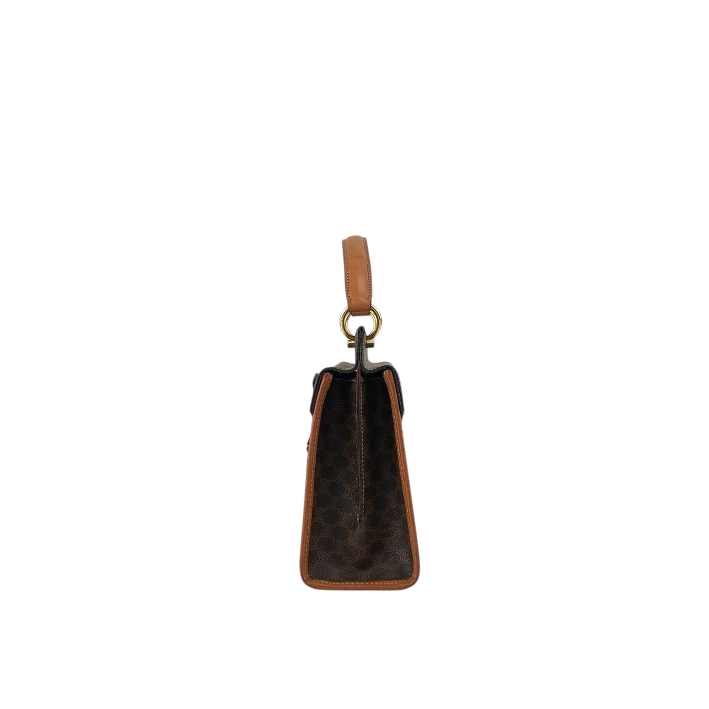 CELINE Macadam Gancini Two-way Handbag Shoulder bag Brown Vintage kgm5ej