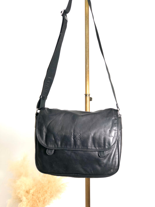 LOEWE Anagram Shoulder bag Black Vintage stpht7