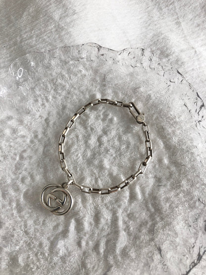 GUCCI Interlocking Bracelet Silver Vintage 3bmt2w