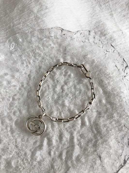 GUCCI Interlocking Bracelet Silver Vintage 3bmt2w