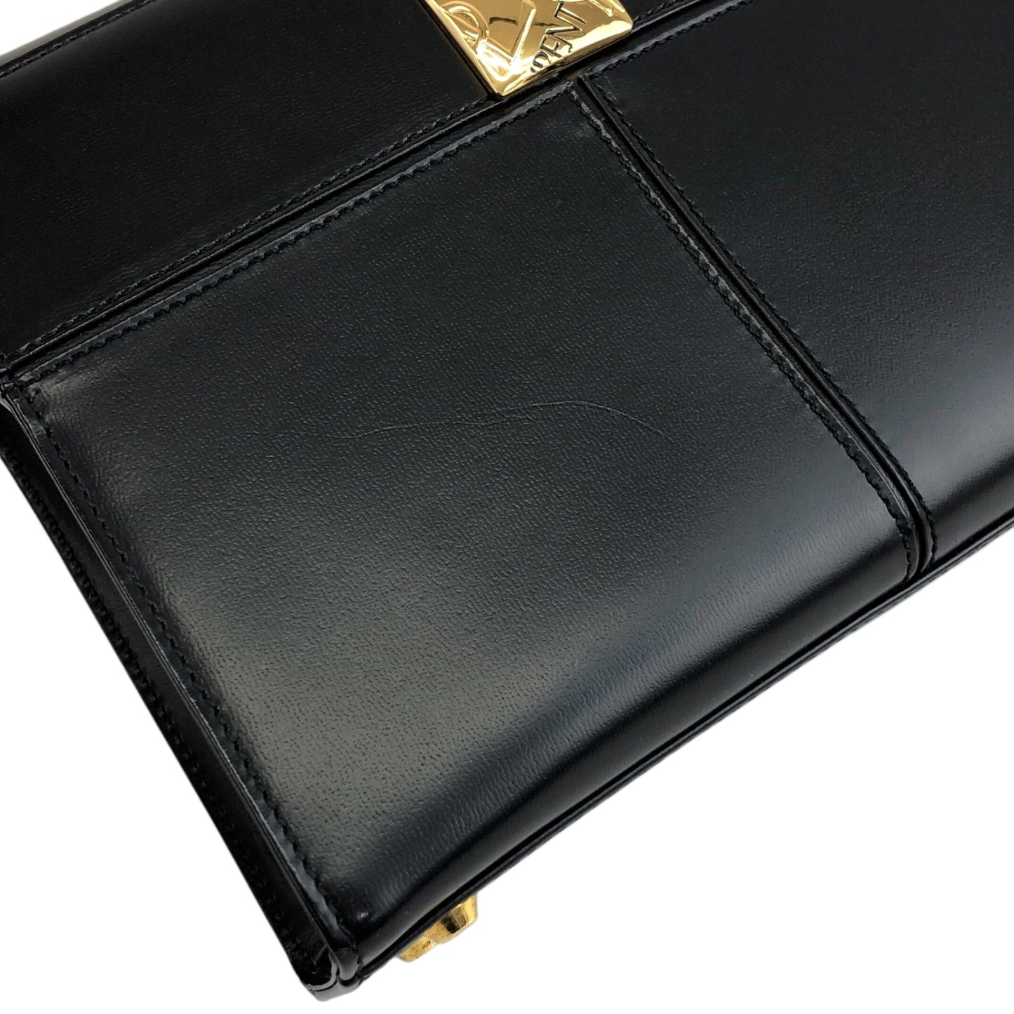 Yves Saint Laurent YSL Logo Handbag Black Vintage saezt8