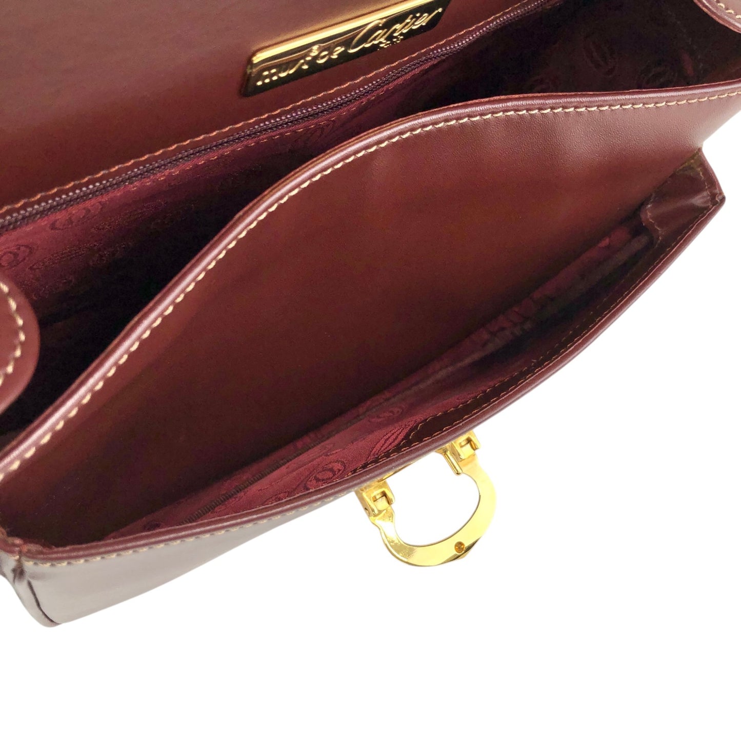 Cartier Horse Bit Shoulder bag Bordeaux Vintage ff8ayd