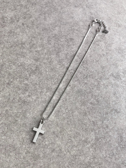 Christian Dior Cross Motif Necklace Silver Vintage pskcsi