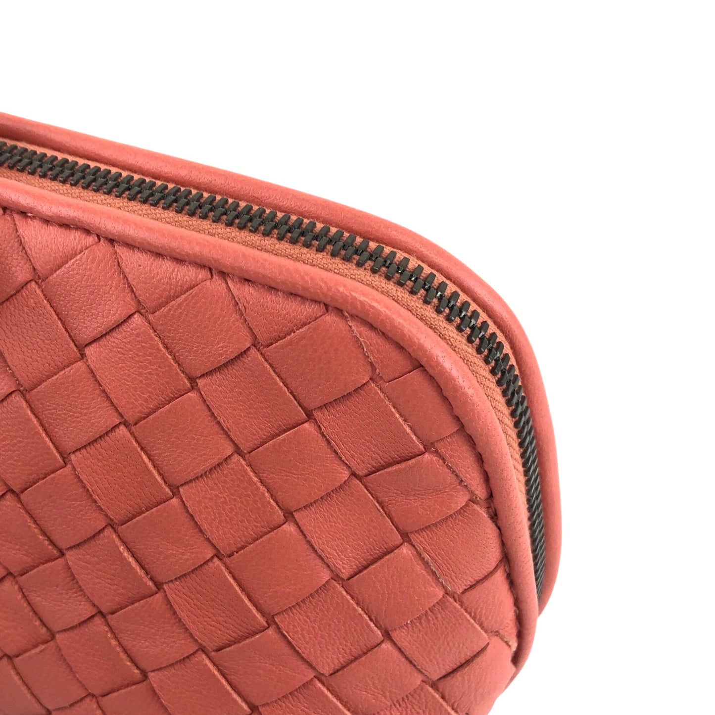 Bottega Veneta Intrecciato Pouch Red Brown Vintage fyjhr7