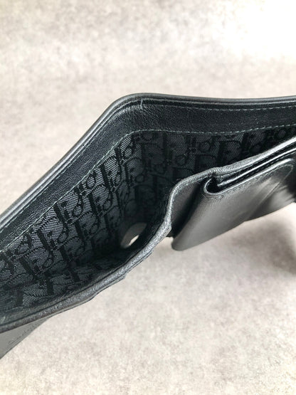 Christian Dior Logo Folded Wallet Black Vintage aps3wd
