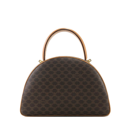 CELINE Macadam Blason Leather Two-way Handbag Shoulder bag Brown Vintage hzumnt