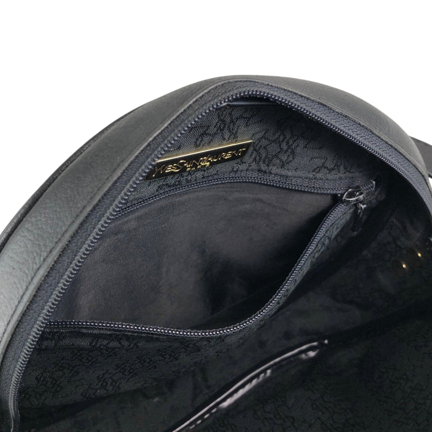 Yves Saint Laurent YSL Logo Stitch Shoulder bag Black Vintage n8ts56