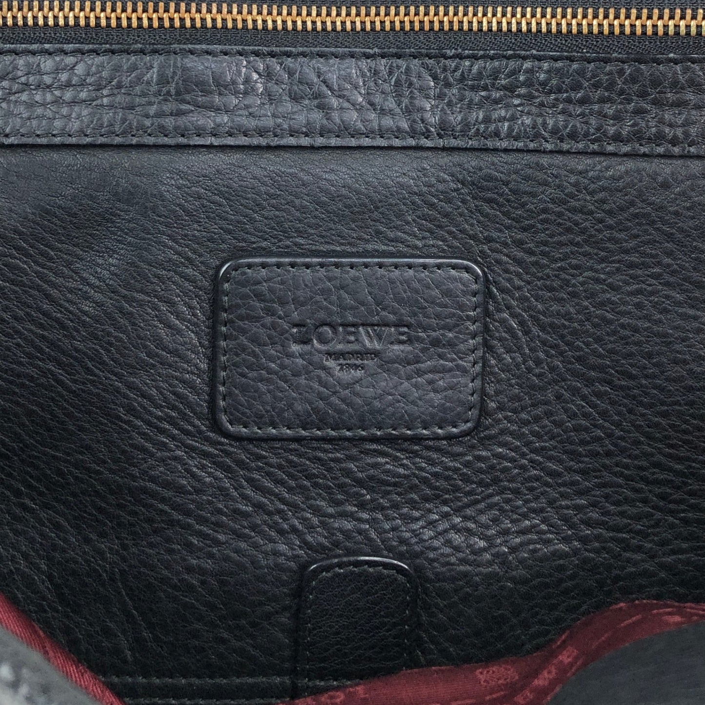 LOEWE Logo Embossed Two-way Handbag Shoulder bag Black Vintage m3sbja