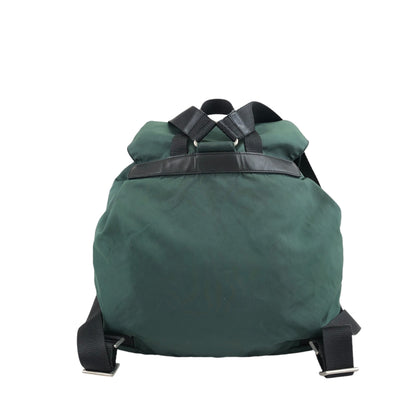 PRADA Triangle Logo Double Pocket  Backpack Green Vintage j7fkn5