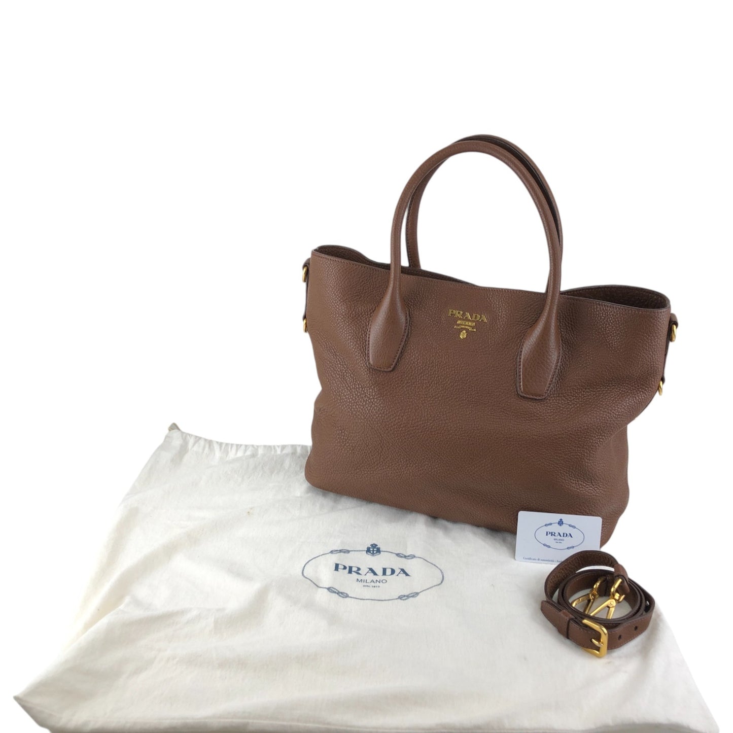 PRADA Logo Two-way Handbag Shoulder bag Brown Vintage y4cj6y