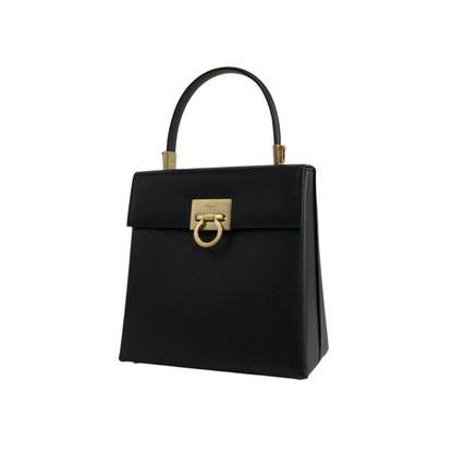 Salvatore Ferragamo Gancini Two-way Handbag Shoulder bag Black Vintage zaxbv3
