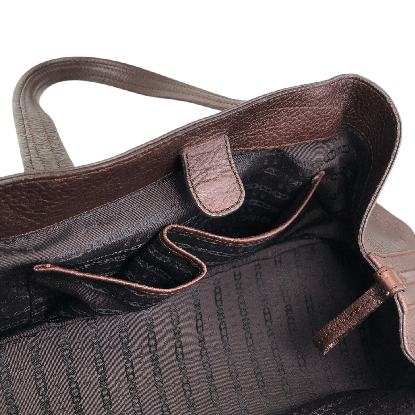 CELINE Blason Embossed Hobobag Shoulder bag Brown Vintage g5bz4k
