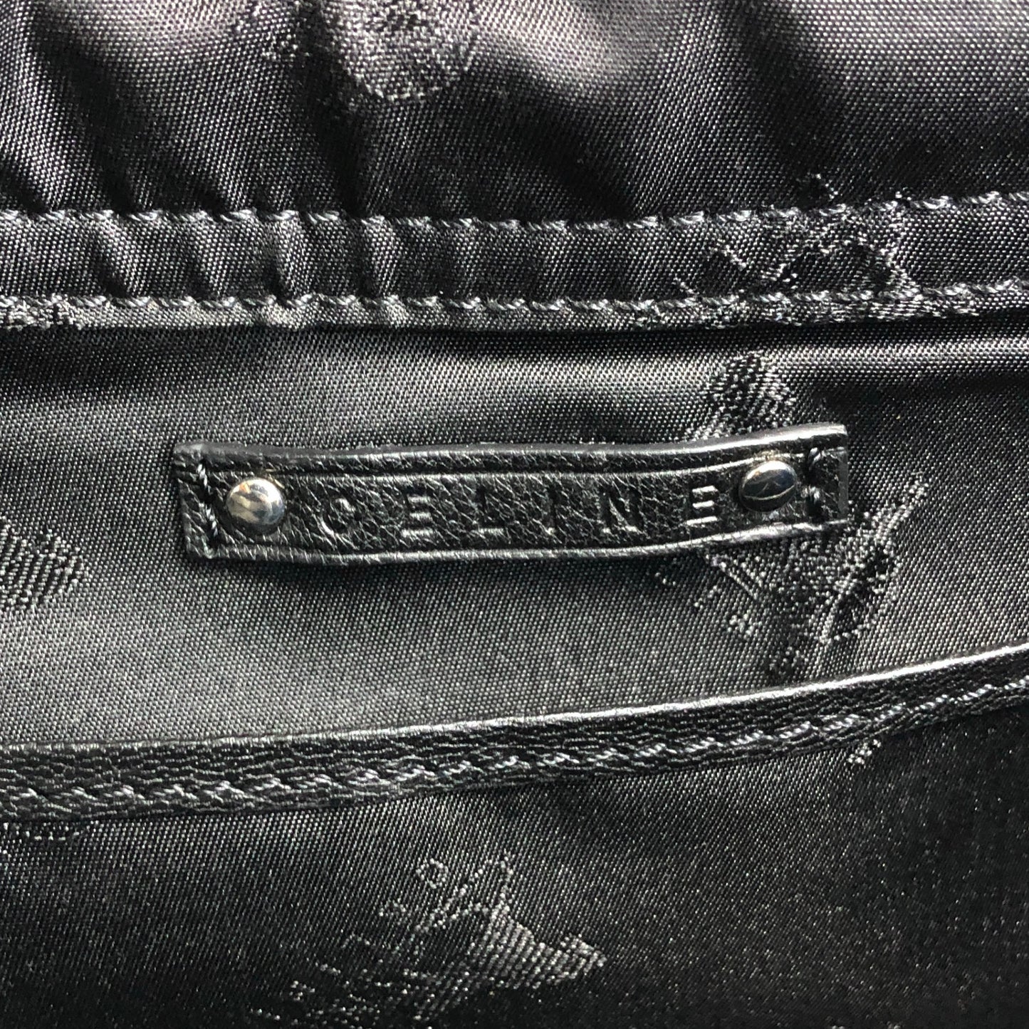 CELINE Logo Shoulder bag Hobobag Black Vintage b8ejp4