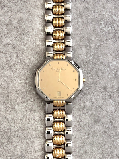 Christian Dior Watch Silver×Gold 45.204 Vintage jmz53p